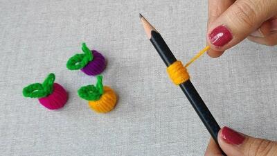  ترفند طراحی گل گلدوزی شده با دست و مداد