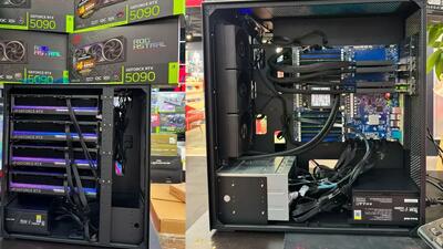  ساخت هیولای چهارگانه RTX 5090؛ وقتی یک کارت گرافیک کافی نیست!