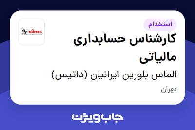  استخدام کارشناس حسابداری مالیاتی - خانم در الماس بلورین ایرانیان (داتیس)