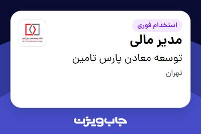  استخدام مدیر مالی در توسعه معادن پارس تامین