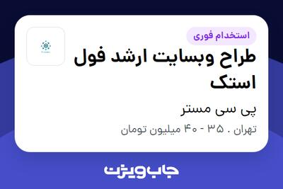  استخدام طراح وبسایت ارشد فول استک در پی سی مستر