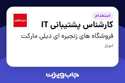  استخدام کارشناس پشتیبانی IT - آقا در فروشگاه های زنجیره ای دیلی مارکت