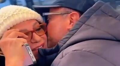  دیدار احساسی گوهر خیراندیش و پسرش در فرانکفورت