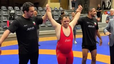  کودکان استثنایی امروز در محل تمرین تیم ملی کشتی آزاد