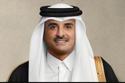  تصاویری از حضور امیر قطر در صف نماز طلب باران