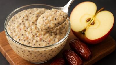  یک دسر سالم برای کاهش وزن با سیب و جو دوسر، بدون شکر !