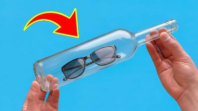  چگونه یک عینک را در بطری قرار دهیم ؟ ایده خلاقانه کادو دادن
