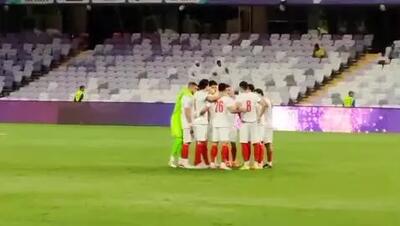  ببینید| حلقه اتحاد بازیکنان تیم ملی فوتبال قبل از تقابل با کیپ‌ورد