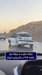  حرکت عجیب راننده ۲۰۶ در کمربندی شیراز + فیلم