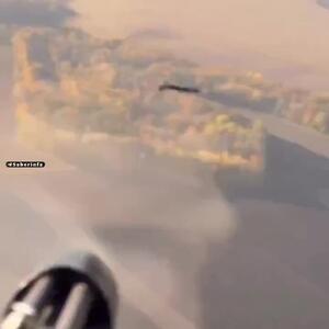  لحظه انفجار پهپاد شاهد روسی توسط مسلسل هلیکوپتر نظامی