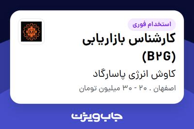  استخدام کارشناس بازاریابی (B2G) - آقا در کاوش انرژی پاسارگاد