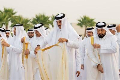  عکس/ اقامه نماز باران در مسجد لوسیل با حضور امیر قطر