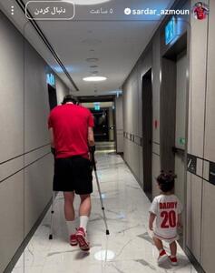  عکس: پدر و دختری‌ سردار آزمون به وقت مصدومیت