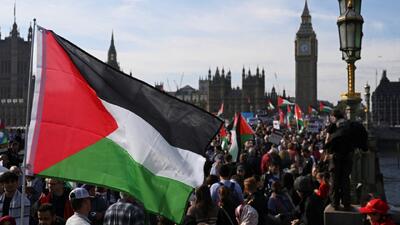  مردم انگلیس در خط مقدم حمایت از فلسطین + فیلم