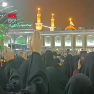  حال و هوای بین‌ الحرمین کربلا و ازدحام زوار در شب زیارتی سیدالشهدا علیه‌السلام + فیلم