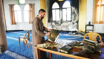  شهرک‌نشینان اسرائیلی مسجد کرانه باختری را آتش زدند