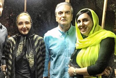  عکس یادگاری خانم بازیگر با علی دایی و همایون ارشادی - پارس فوتبال