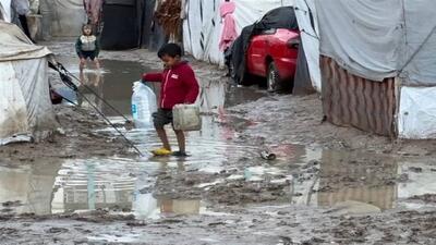  درد بزرگ آوارگان غزه در چادر‌های فرسوده با رسیدن زمستان + فیلم