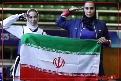  سلام نظامی مهروز ساعی و ساینا کریمی پس از کسب مدال طلا+ فیلم