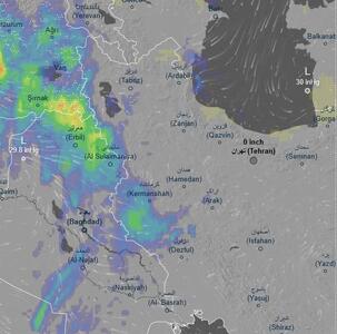  نقشه بارش های امروز / بارش باران از بامداد در مناطقی از ایلام، کرمانشاه، کردستان، آذربایجان غربی و لرستان