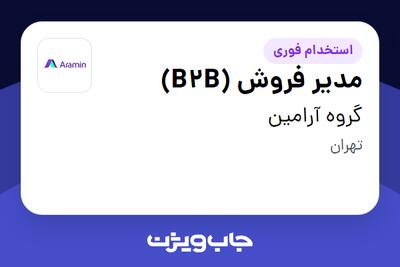  استخدام مدیر فروش (B2B) در گروه آرامین