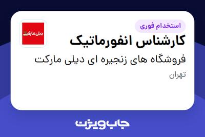  استخدام کارشناس انفورماتیک - آقا در فروشگاه های زنجیره ای دیلی مارکت