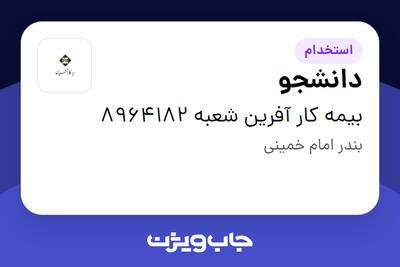  استخدام دانشجو در بیمه کار آفرین شعبه 8964182