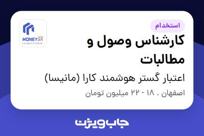  استخدام کارشناس وصول و مطالبات - آقا در اعتبار گستر هوشمند کارا (مانیسا)