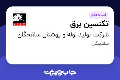  استخدام تکنسین برق - آقا در شرکت تولید لوله و پوشش سلفچگان