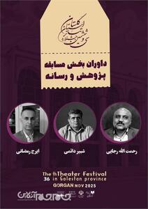  داوران بخش پژوهش، رسانه و عکس سی‌وششمین جشنواره تئاتر گلستان معرفی شدند - شارا