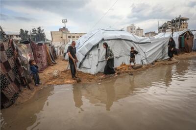  شرایط بحرانی در غزه به دلیل سرما و بارندگی شدید