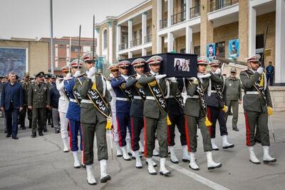 تشییع پیکر همسر شهید فلاحی در دافوس ارتش