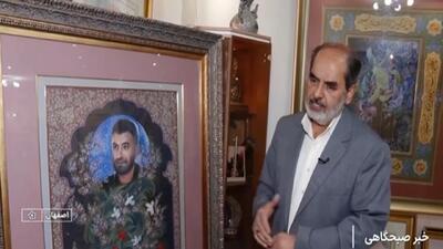  رونمایی از یک اثر نگارگری به یاد شهید طهرانی مقدم + فیلم