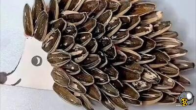  کاردستی جوجه تیغی با تخمه