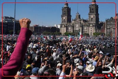  تصاویری از وضعیت اطراف کاخ ریاست‌جمهوری در مکزیک