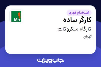  استخدام کارگر ساده - آقا در کارگاه میکروکات