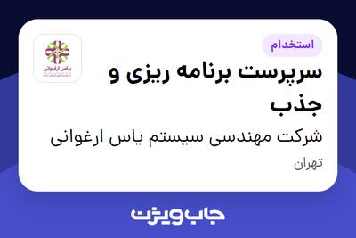  استخدام سرپرست برنامه ریزی و جذب در شرکت مهندسی سیستم یاس ارغوانی