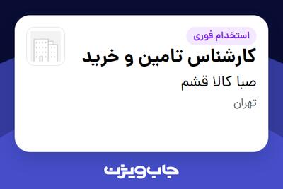  استخدام کارشناس تامین و خرید در صبا کالا قشم