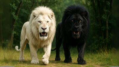  مستند حیات وحش؛ شیرهای سفید برفی و سیاه زغالی که در دنیا منحصرن