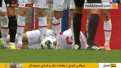  ضربه آزاد تماشایی ژائو نوس و گل چهارم پرتغال مقابل ارمنستان (پرتغال 4-1 ارمنستان)