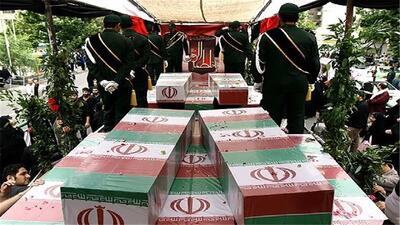  ورود پیکر مطهر هشت شهید گمنام دفاع مقدس به اهواز
