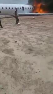  هواپیمای حامل وزیر معادن کنگو آتش گرفت