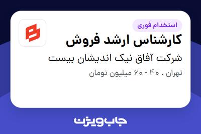  استخدام کارشناس ارشد فروش در شرکت آفاق نیک اندیشان بیست