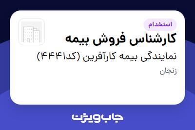  استخدام کارشناس فروش بیمه در نمایندگی بیمه کارآفرین (کد4441)