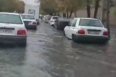  فیلم/ آب‌گرفتگی معابر در مریوان کردستان