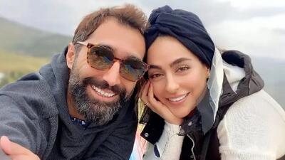  عکس/ سمانه پاکدل و همسرش هادی کاظمی در اکران فیلم پول و پارتی با استایل کژوال و راحت و اکسسوری‌های منطبق با استایل