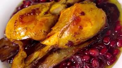  مرغ اناردون خوشمزه پاییزی + فیلم