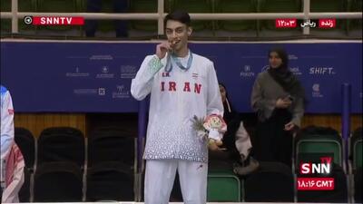  مراسم اهدای مدال تکواندو/مدال طلا به مرادیان اهدا شد