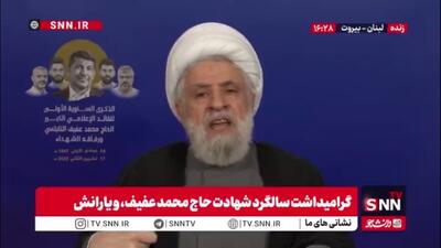  شیخ نعیم قاسم: عبور اسرائیلی‌ها از خط آبی تجاوز خطرناکی است / اسرائیل زیاده خواه است و آمریکا هم حمایت می‌کند