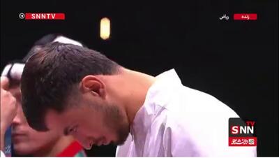  احترام نظامی عرفان محرمی هنگام برافراشته شدن پرچم مقدس ایران
